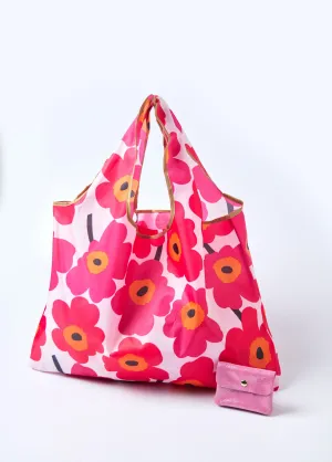 Durable foldable shopping bag, pop flowers