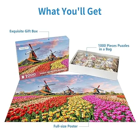 Dutch Windmills - 1000 Piece Puzzle