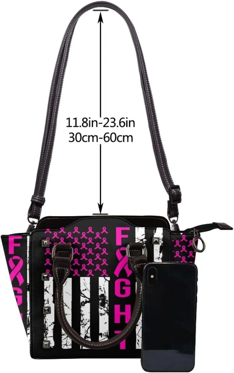 DWomen's Pu Leather Handbag Rivet Shoulder Bag Fashion Studded Top Handle Satchel Crossbody Tote Bag Punk Bag Purse