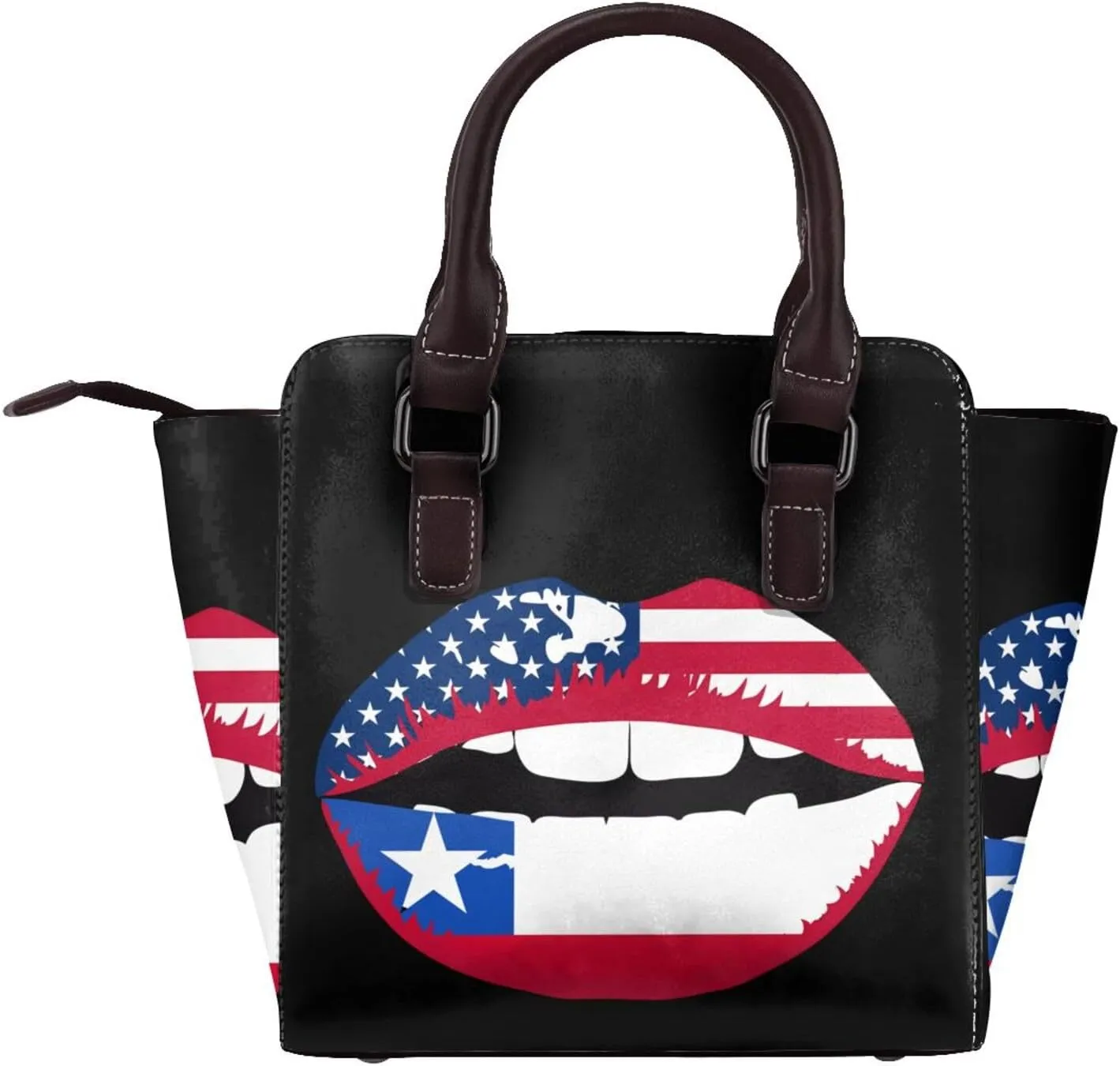 DWomen's Pu Leather Handbag Rivet Shoulder Bag Fashion Studded Top Handle Satchel Crossbody Tote Bag Punk Bag Purse