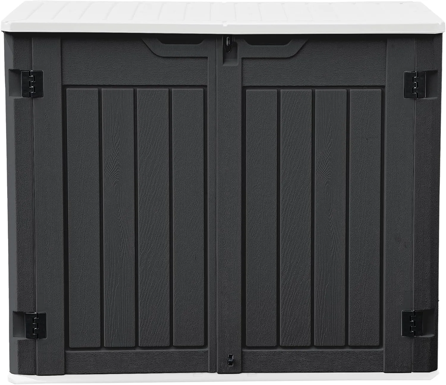 DWVO Outdoor Weather-Resistant Horizontal Storage Shed, 35 Cu Ft Capacity, Lockable and Waterproof, Suitable for Storing Garden Tools, Dark Gray