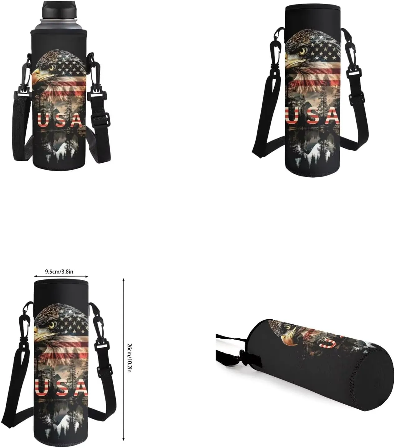 Eagle Backpack for Kids Boys Backpack with Lunch Box Water Bottle Holder and Soft Pencil Case 4PCS Bookbag with Front Pocket for School Teens 17 inch Large Capacity School Bag with Side Pocket