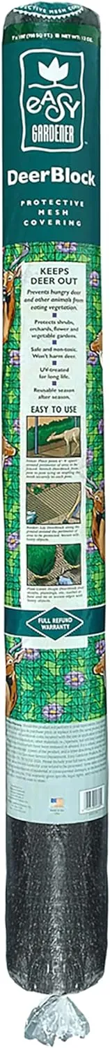 Easy Gardener, 6050AZ, Deer Block, Protective Mesh Covering, 7' X 100', Black