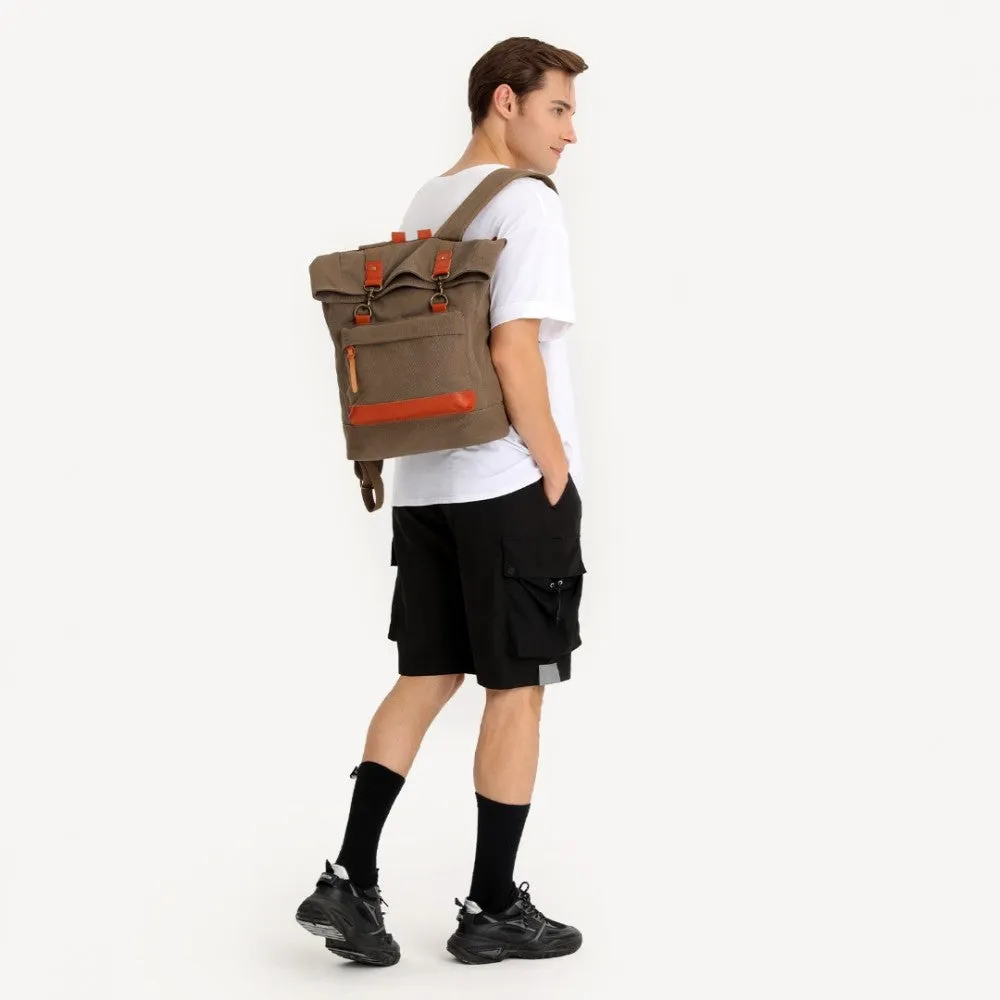 EB2303 - Kono Large Capacity Canvas Casual Travel Backpack - Black