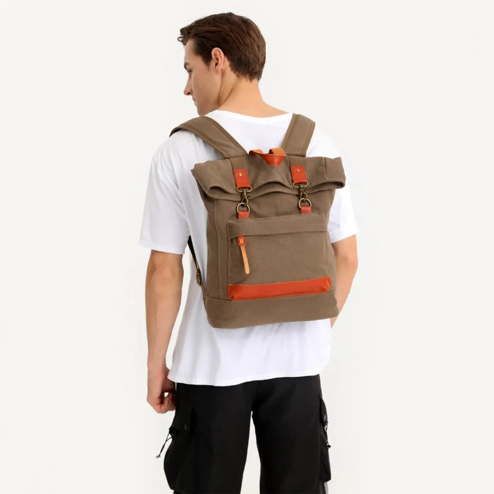 EB2303 - Kono Large Capacity Canvas Casual Travel Backpack - Black