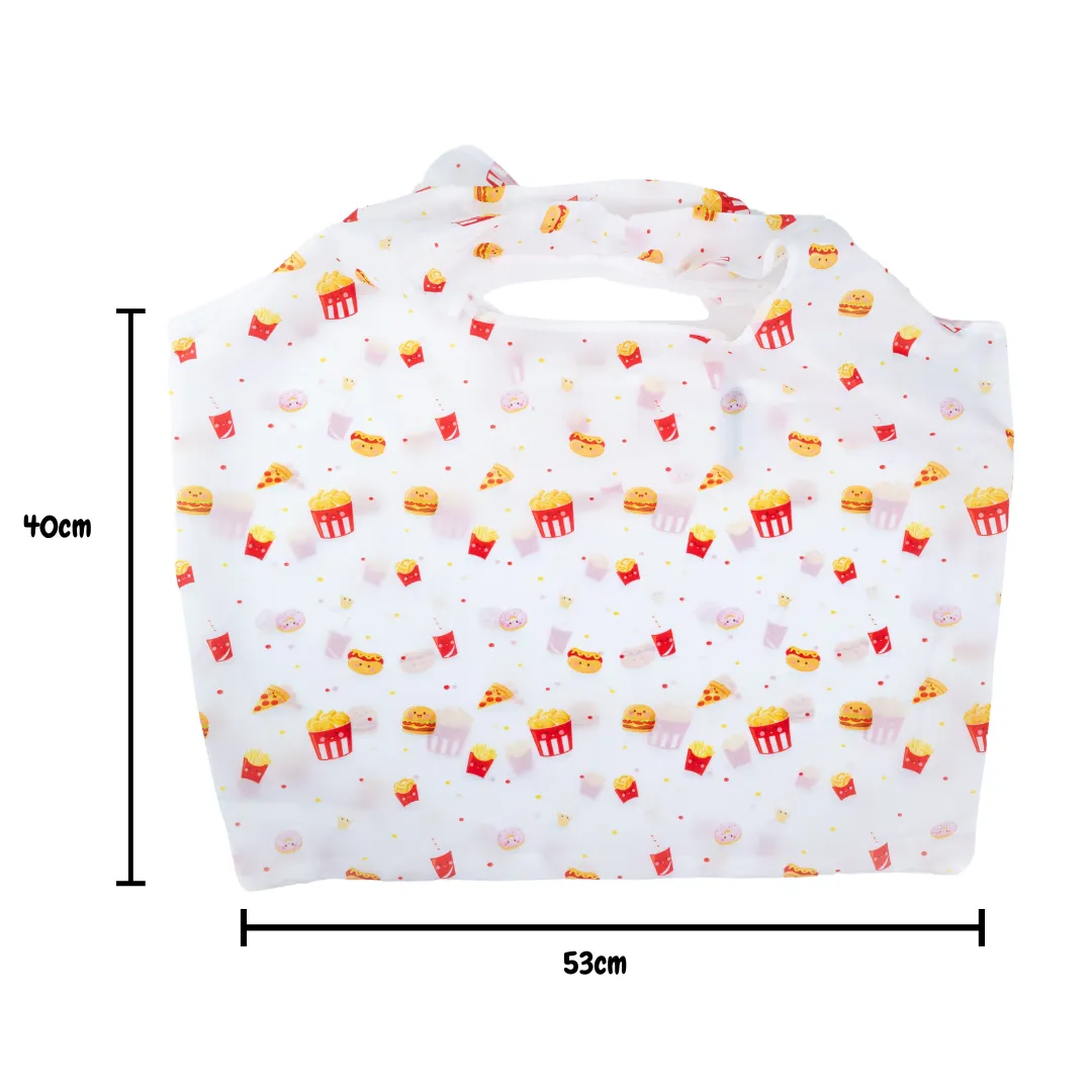 Eco Foldable XL Grocery Shopping Bag - Fast Food
