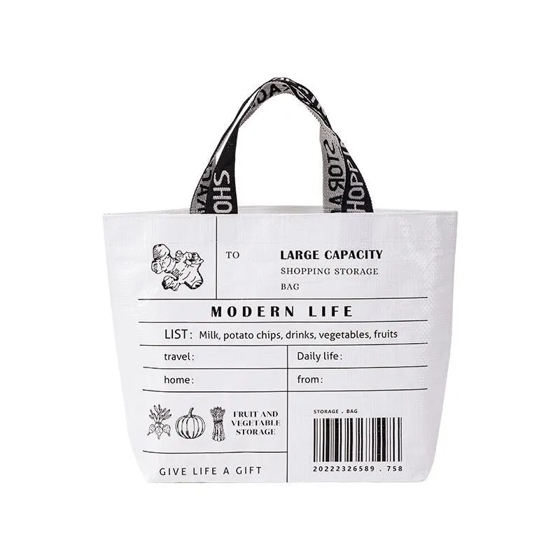 Eco Friendly Large Capacity Folding Shopping Bag Beige
