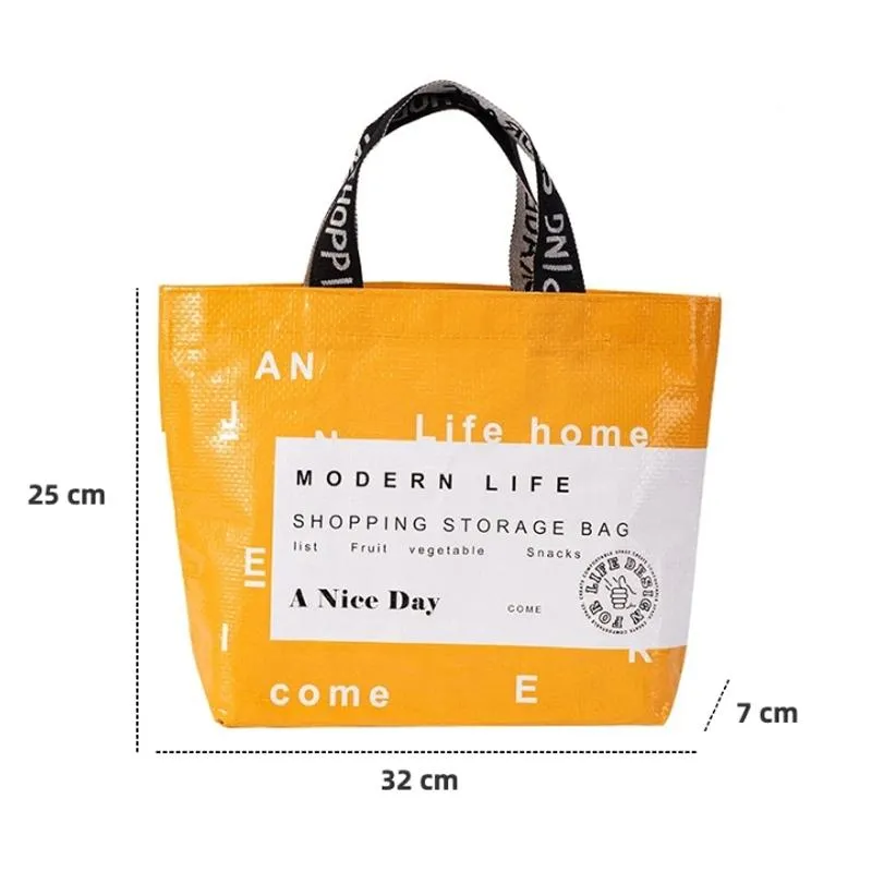 Eco Friendly Large Capacity Folding Shopping Bag Beige