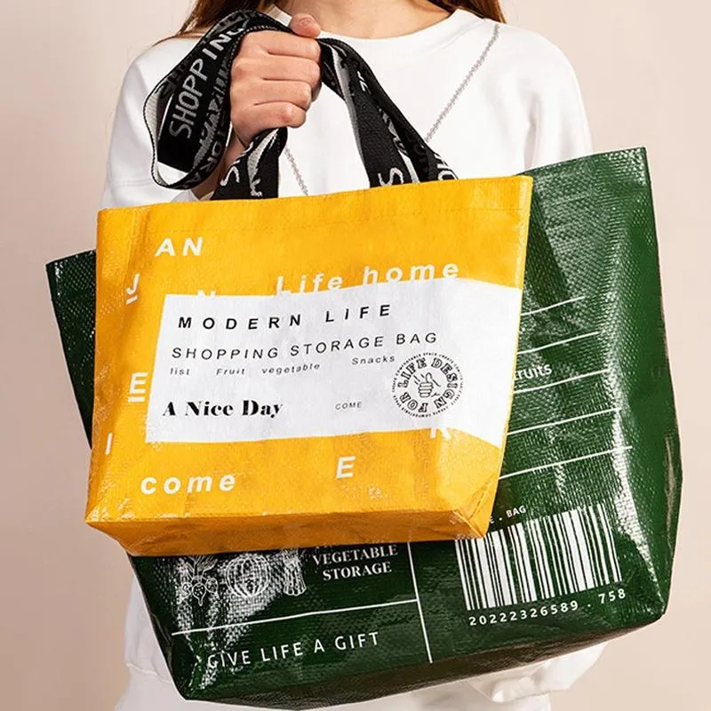 Eco Friendly Large Capacity Folding Shopping Bag Beige