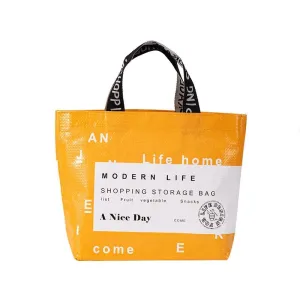 Eco Friendly Large Capacity Folding Shopping Bag Beige