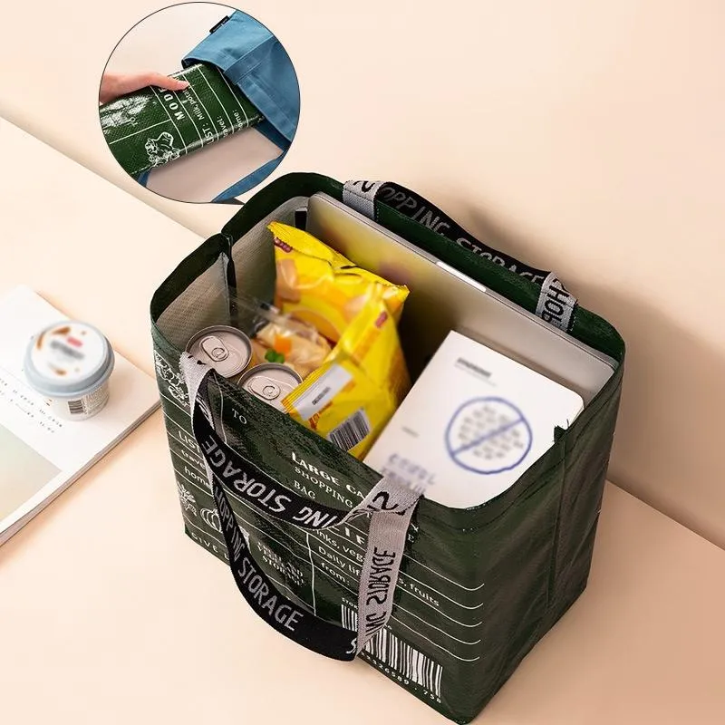 Eco Friendly Large Capacity Folding Shopping Bag Beige