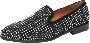 ELANROMAN Men's Patent Leather Loafers Wedding Party Prom Shoes