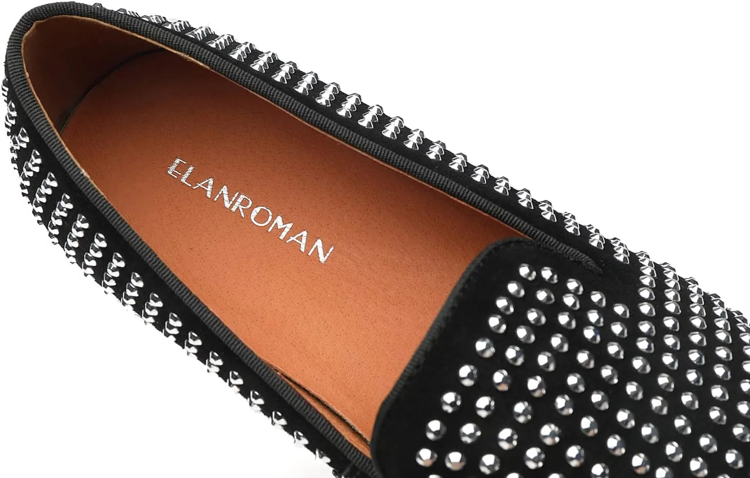 ELANROMAN Men's Patent Leather Loafers Wedding Party Prom Shoes