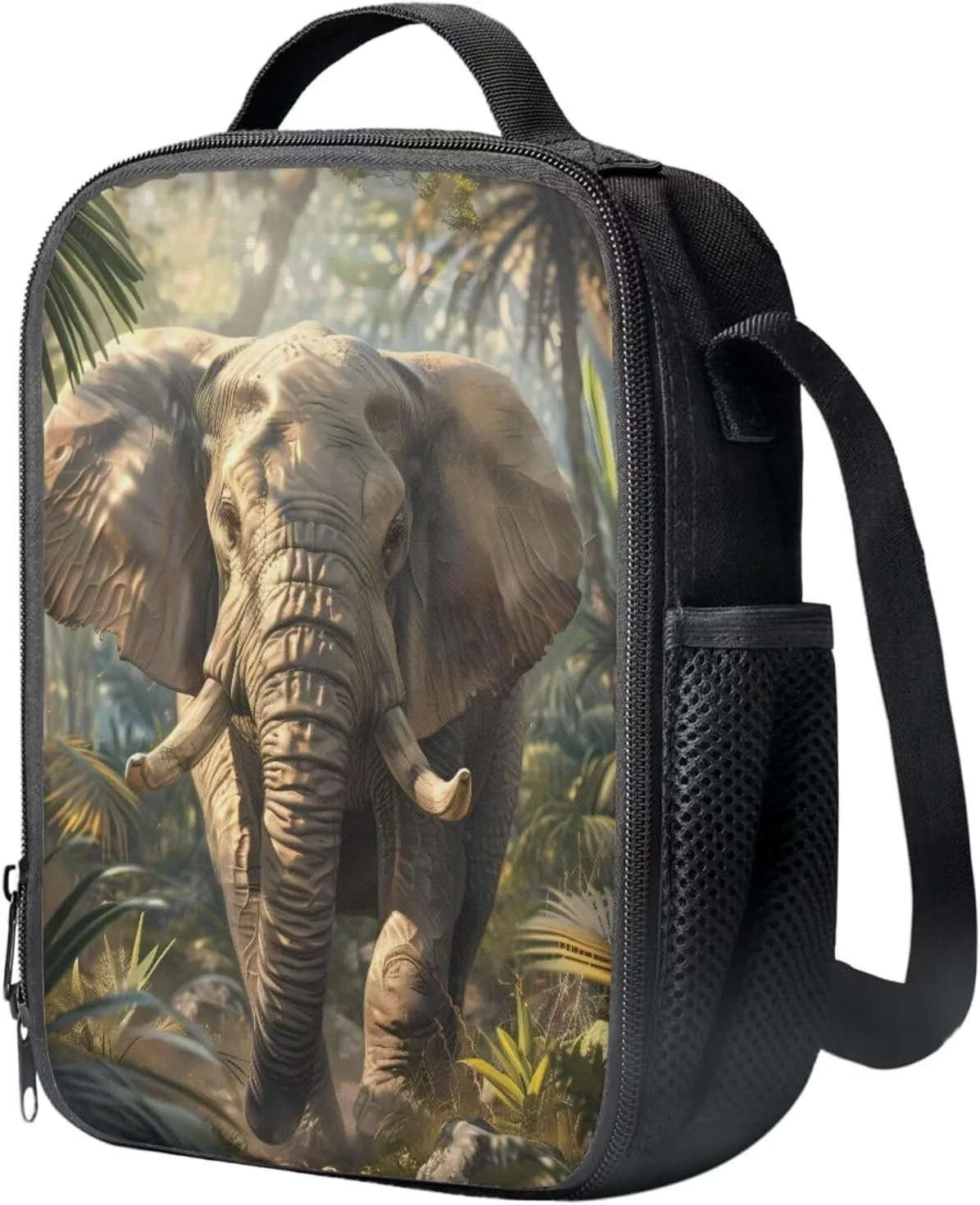 Elephant Backpack for Boys Kids Backpack with Lunch Box and Soft Pencil Box 3 in 1 17" Large capacity Bookbag Set for School Teens Casual Daypack Backpacks Sturdy School Bag with Compartments