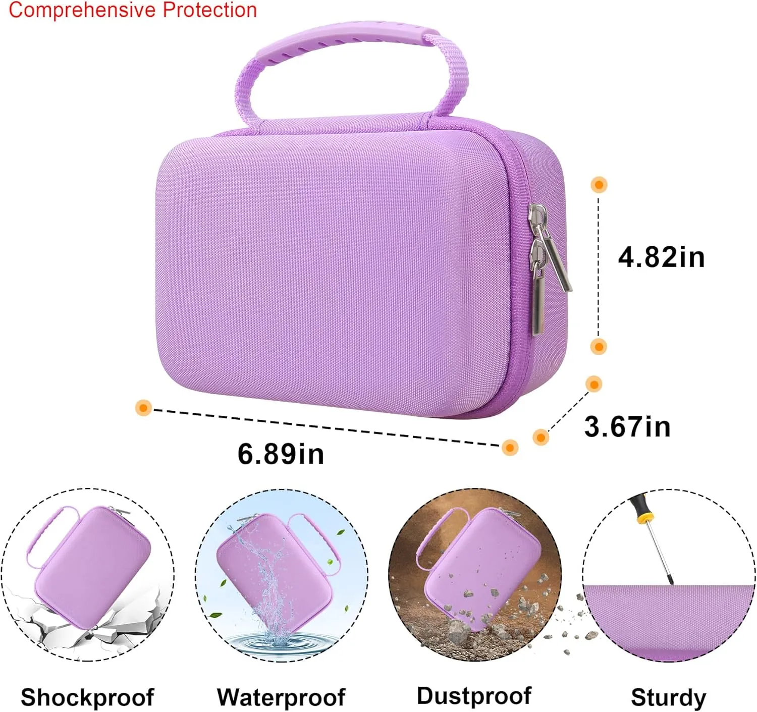 Elonbo Carrying Case for iHealth Track Smart Upper Arm Blood Pressure Monitor, Wireless Bluetooth Blood Pressure Monitor Travel Protective Bag Storage Holder, Mesh Pocket fits Range Cuff, Purple