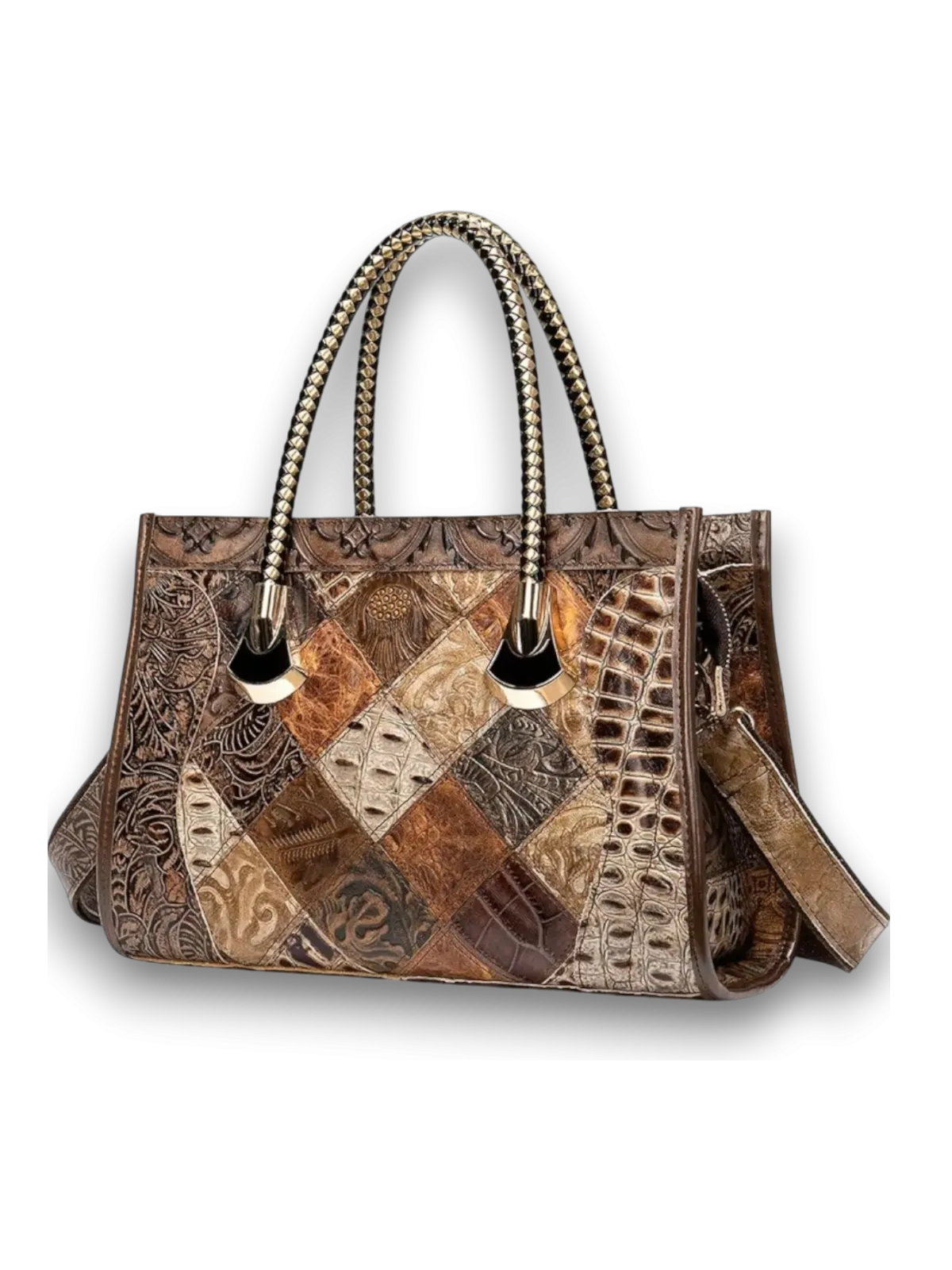 Ember Patchwork Leather Tote Bag