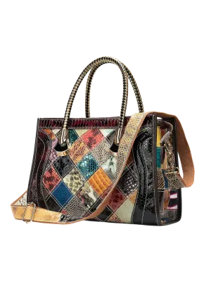 Ember Patchwork Leather Tote Bag