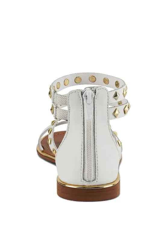 EMMETH STUD EMBELLISHED FLAT SANDALS *GENUINE LEATHER*