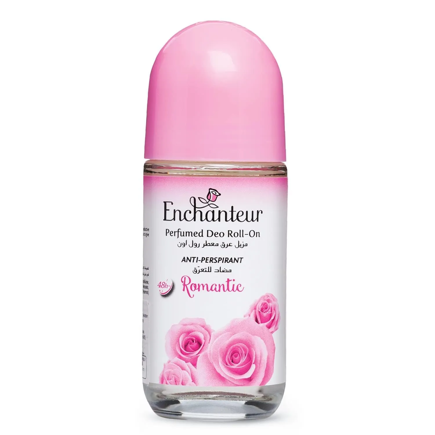Encha'-nteur Romantic Perspirant Deodorant Roll-On For Women 48-Hours Long Odour Protection Soothing Floral French Fragrance Quick Drying 50ml.