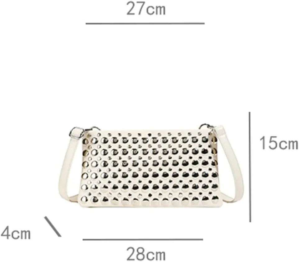 Epsion 2025 Crossbody Bag for Women PU Shoulder Bag Y2K Studded Purse Vegan Leather Clutch Handbags