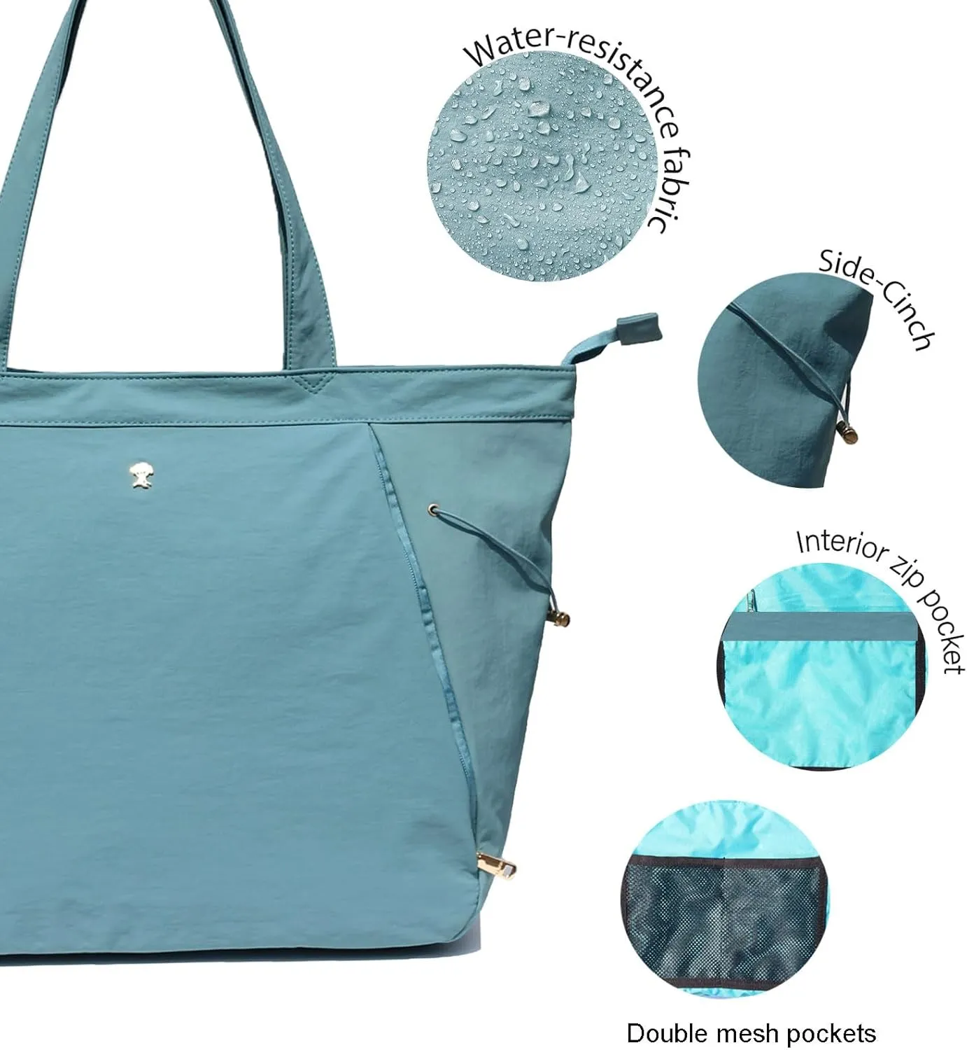 ESVAN Yoga Tote Bag for Women Shoulder Bags Drawstring for Office Workout Travel Carryall Pilates Gym and Beach