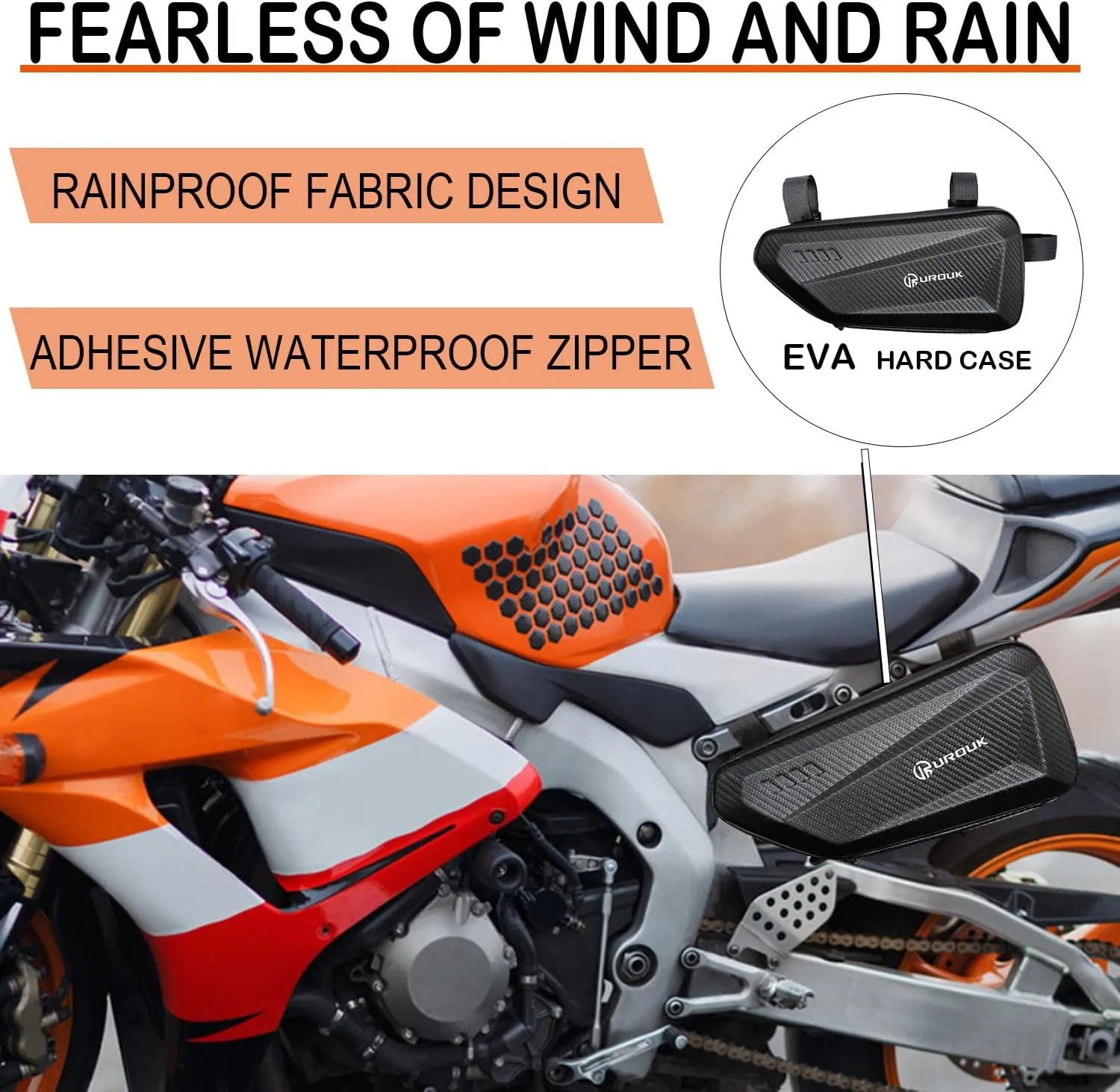 EVA Hard Shell Motorcycle Storage Bag - 1.5L Waterproof (Left)