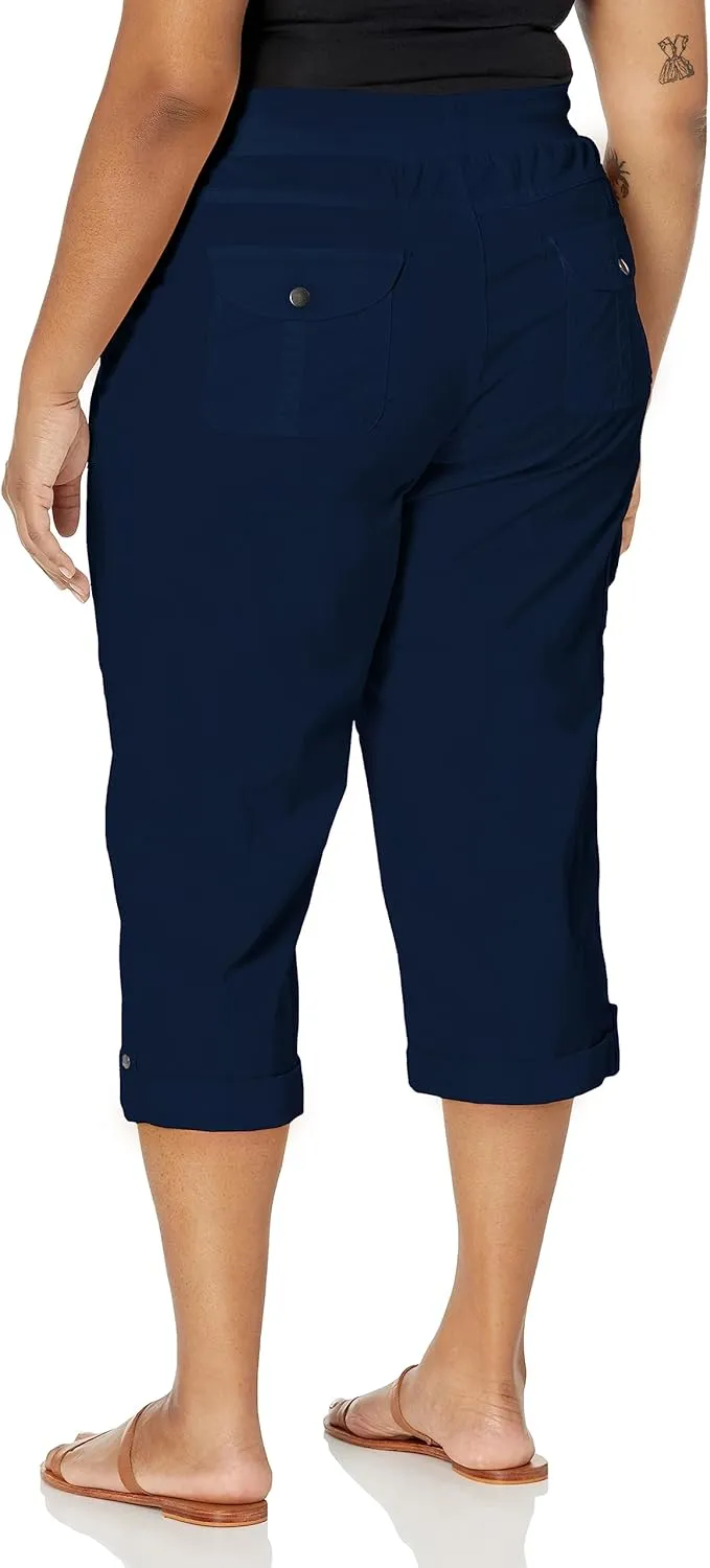 EVANS Women's Plus Size Capri Ctn Roll Up