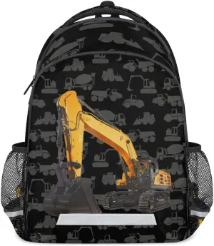 Excavator Truck School Backpack for Girl Boy Teen Cool Car Student Bookbag for Elementary Primary Junior School Bags College Travel Daypack Laptop Backpack for Men Women