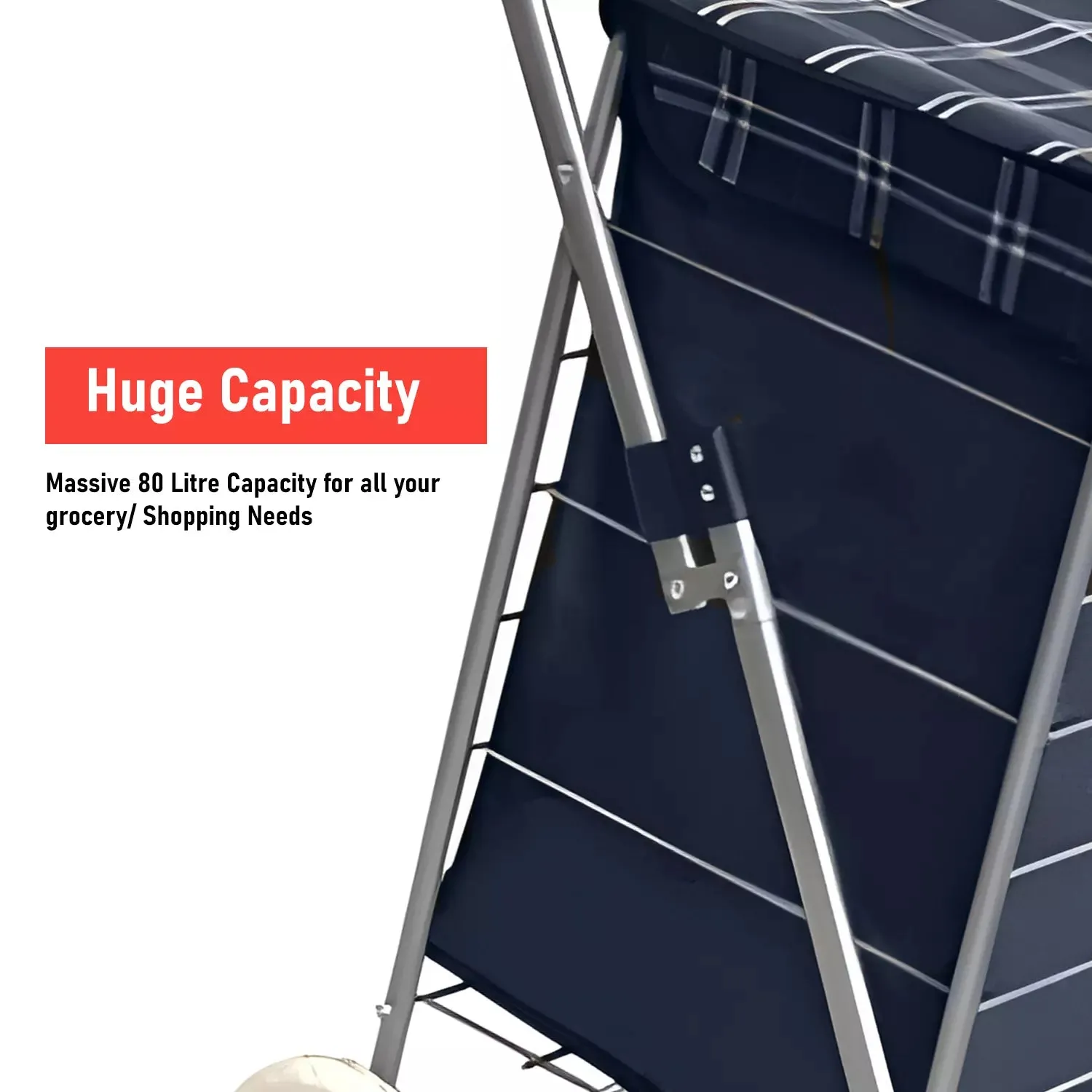 Ezzyrol Lightweight 4-Wheel Premium Folding Shopping Trolley - Black