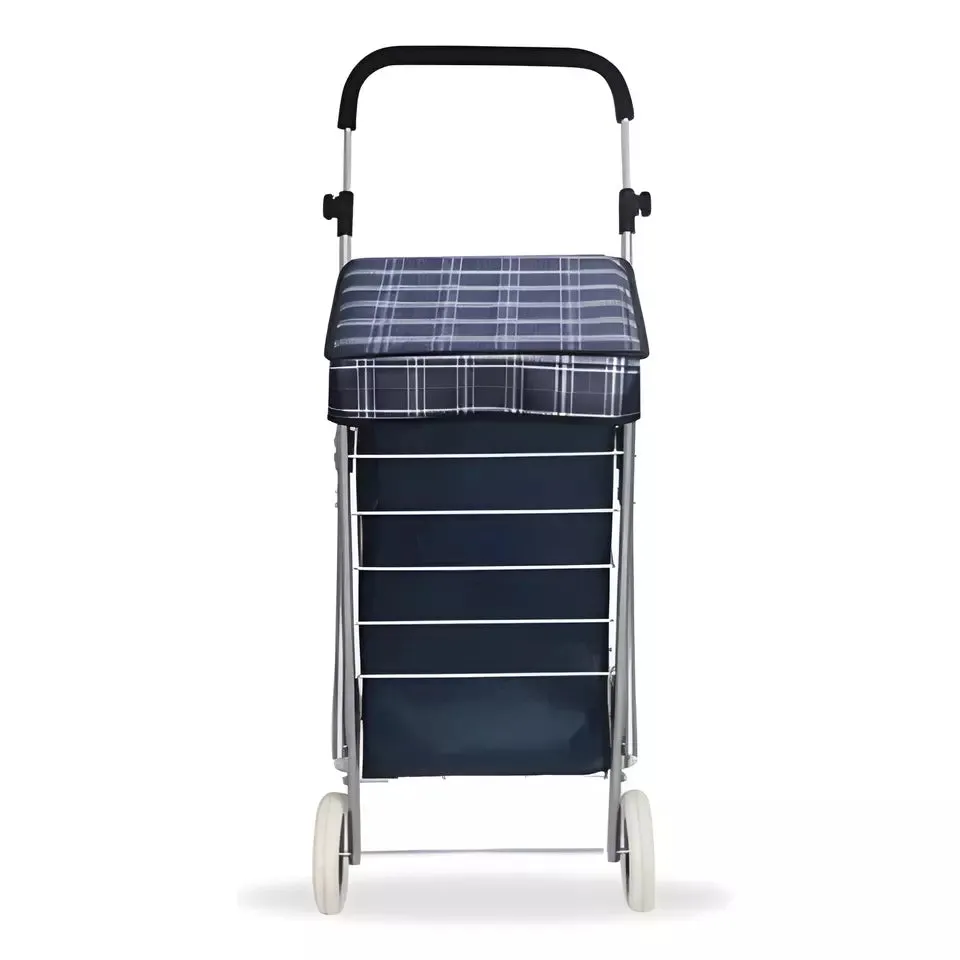 Ezzyrol Lightweight 4-Wheel Premium Folding Shopping Trolley - Black