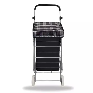 Ezzyrol Lightweight 4-Wheel Premium Folding Shopping Trolley - Black
