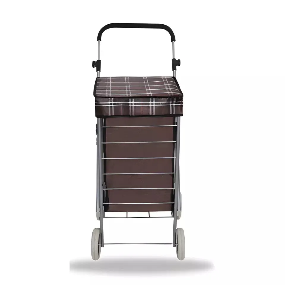 Ezzyrol Lightweight 4-Wheel Premium Folding Shopping Trolley - Navy Blue