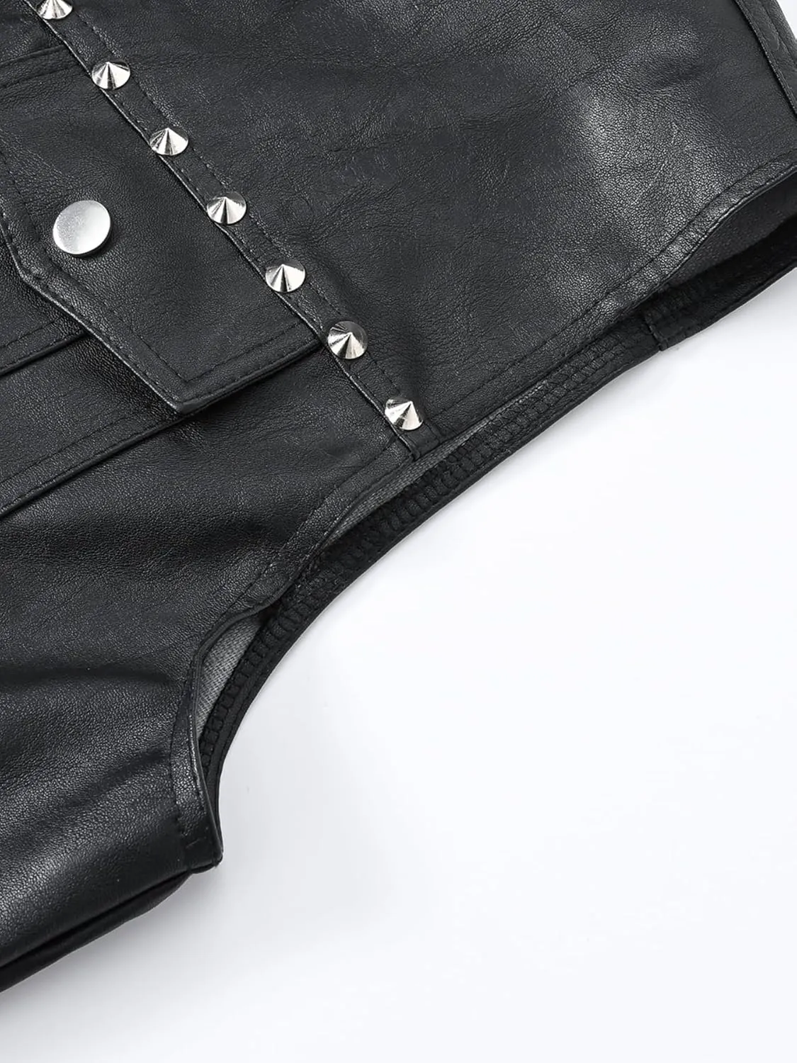 Fashion Mens Rivet Faux Leather PU Vest Punk Party Studded Slim Fit Male Sleeveless Waistcoat For Men