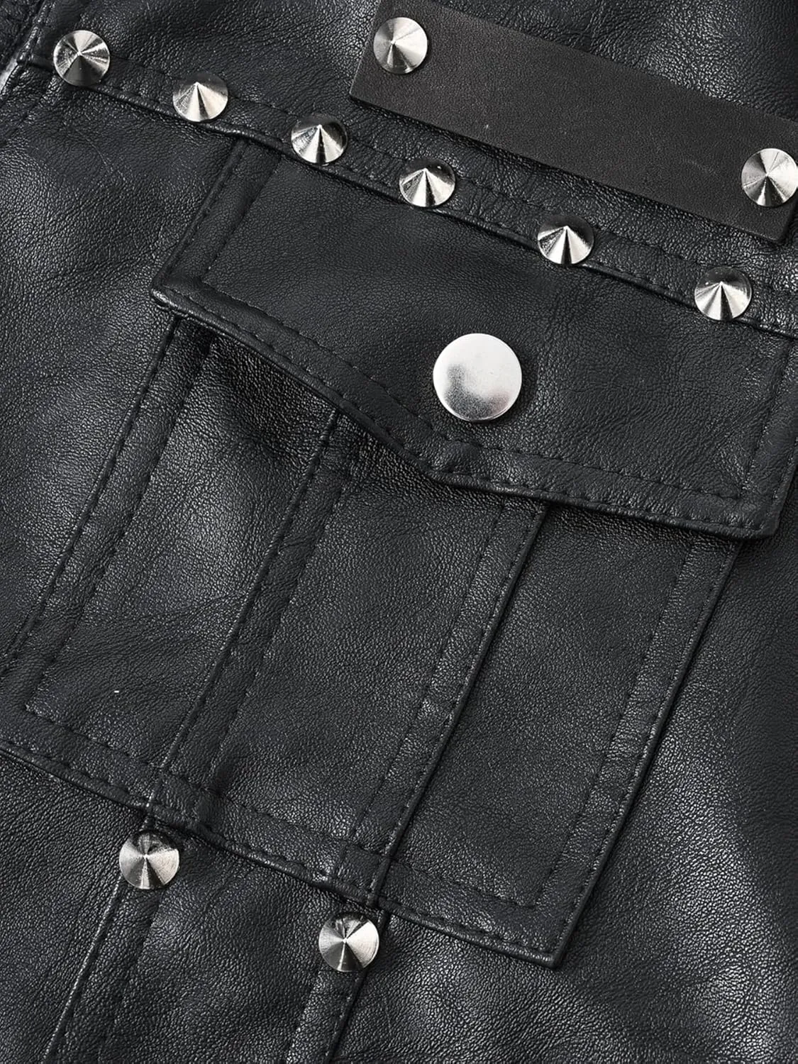Fashion Mens Rivet Faux Leather PU Vest Punk Party Studded Slim Fit Male Sleeveless Waistcoat For Men