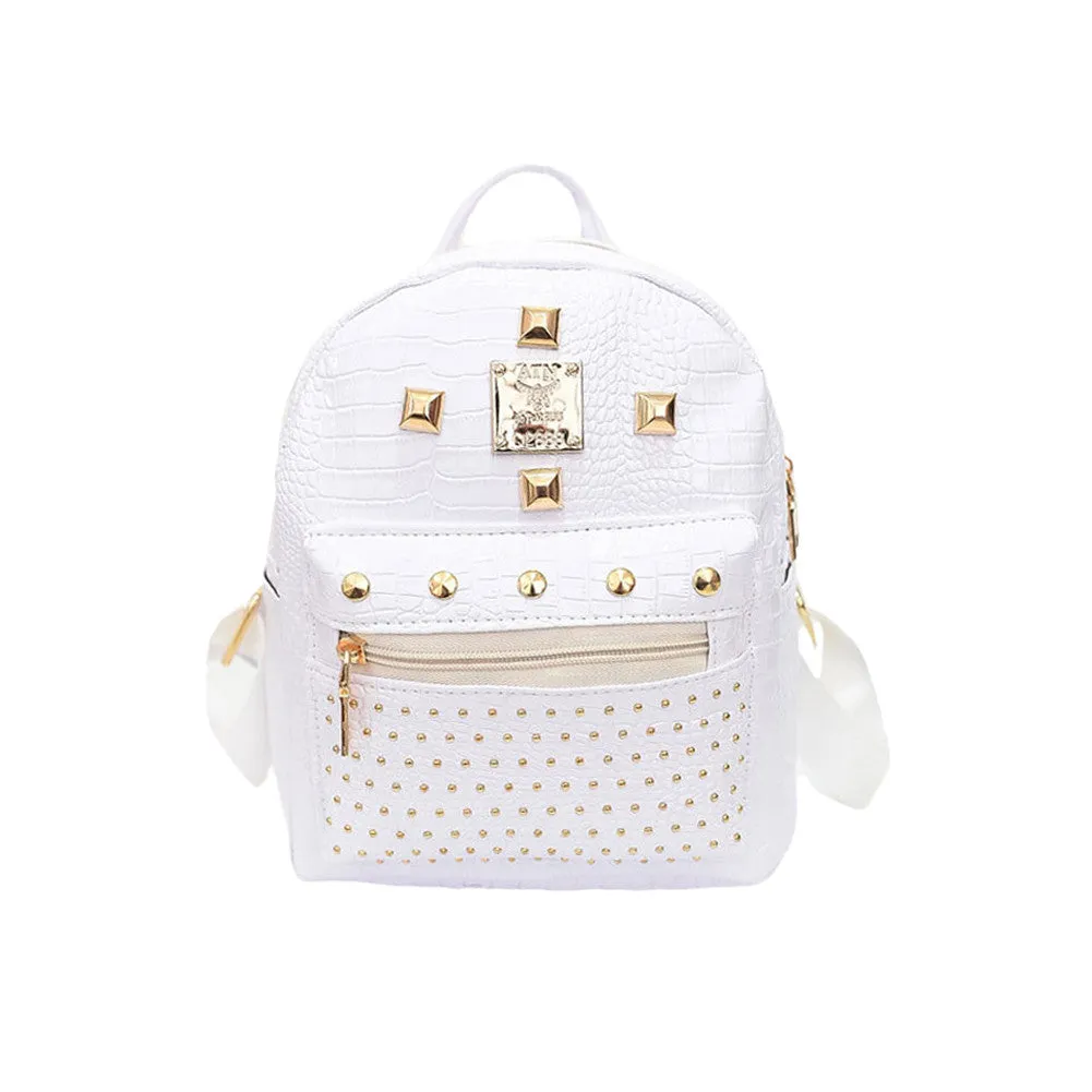 Fashion Women Backpack Good Quality Rivet School Backpacks For Teenage Girls Women Pu Leather Backpack