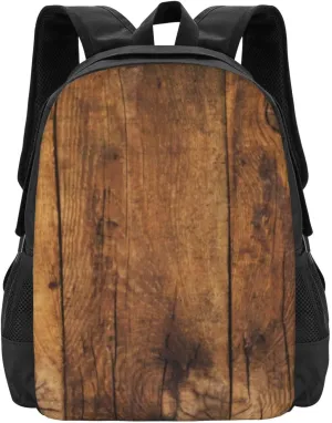 Faux Rustic Barn Wood Lightweight Packable Backpack Travel Casual Large Capacity Daypack Foldable Backpack For Men Women