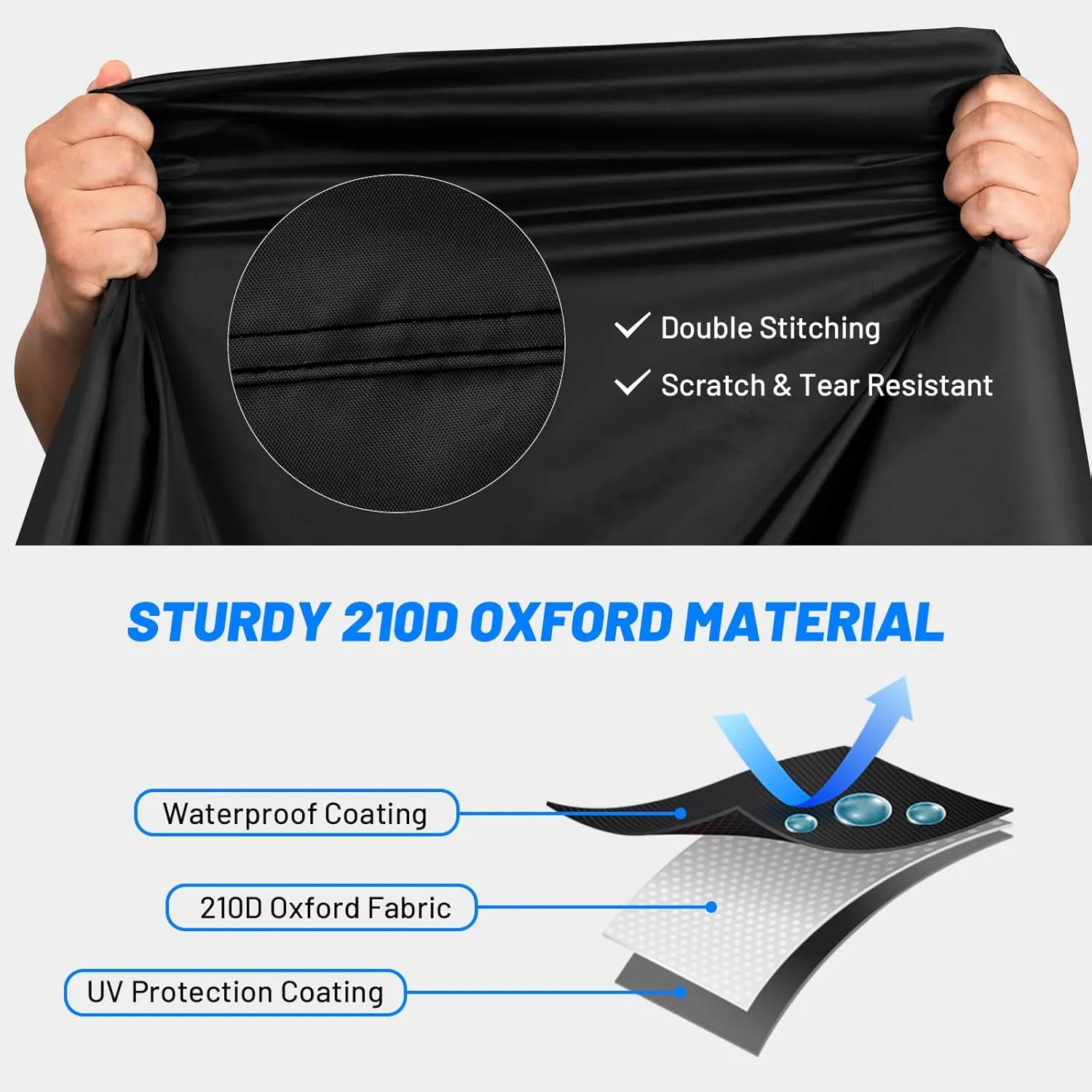 Favoto Mobility Scooter Storage Cover - Waterproof Outdoor 210D Oxford Fabric Scooter Cover Dustproof Sun Rain All Weather Protection with Waterproof Strip Storage Bag, 55" x 26" x 36"
