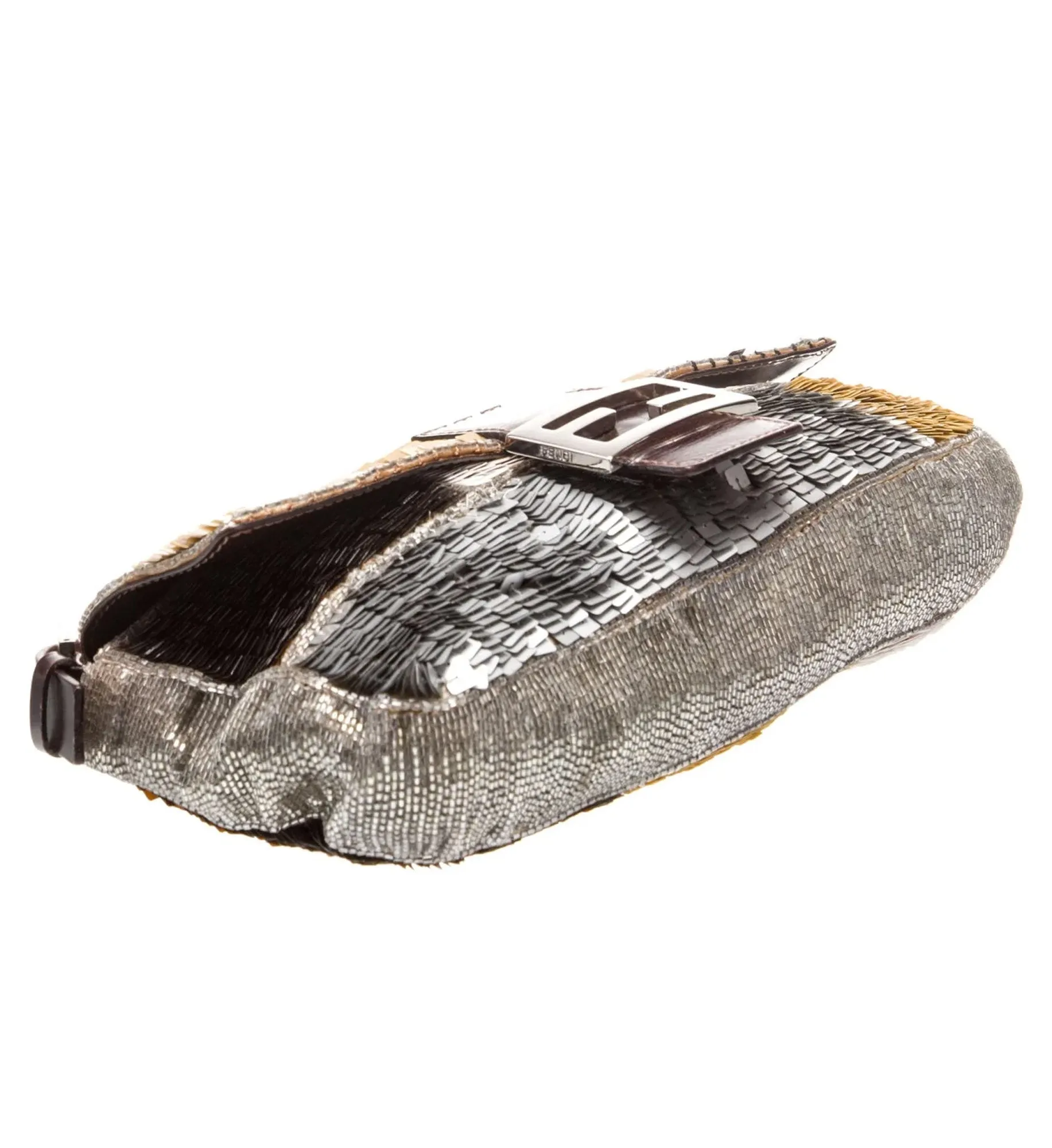Fendi Patchwork Beaded Baguette