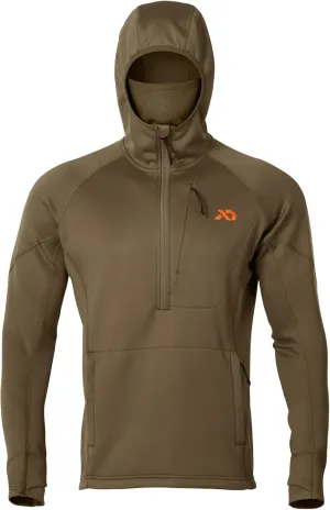 First Lite Men’s Origin Hoody - Lightweight Knit Fleece Insulated Camo Hunting Pullover, Thermal Mid Layer With Face Mask
