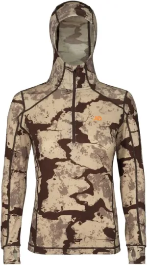 First Lite Women's Kiln Hoody - Merino Wool Midweight Camo Hunting Base Layer