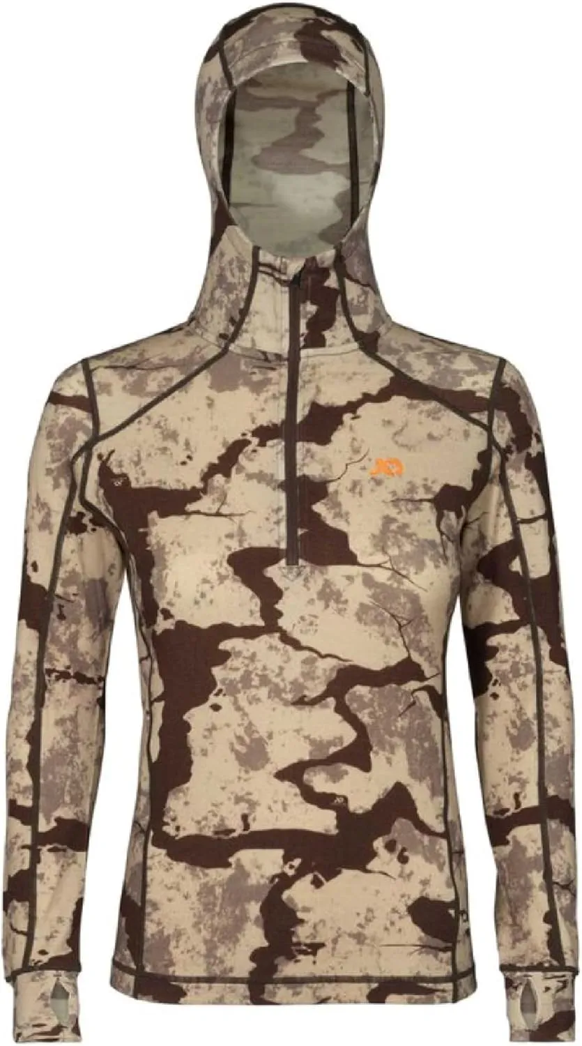 First Lite Women's Kiln Hoody - Merino Wool Midweight Camo Hunting Base Layer