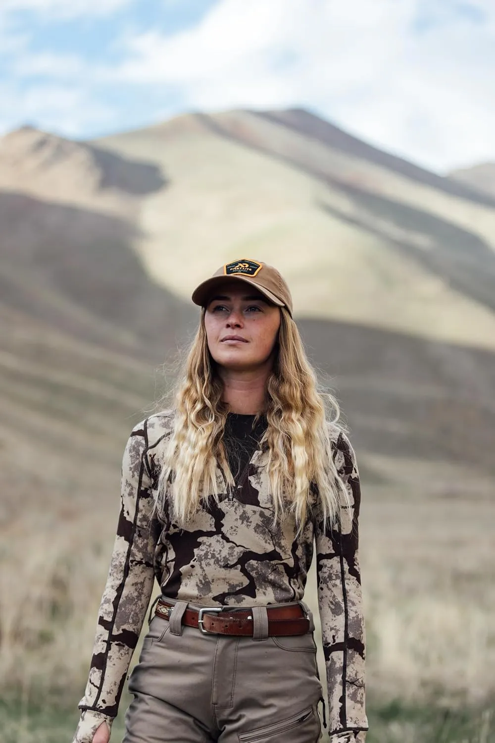 First Lite Women's Kiln Hoody - Merino Wool Midweight Camo Hunting Base Layer