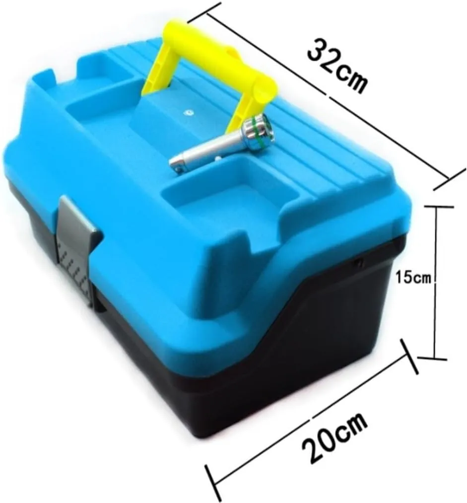 Fishing gear storage Ku Fishing Lure Tool Box Portable Folding Multi-functional Fishing Tool Box Lure Multi-layer Fishing Box Fishing tool storage(B(32CM*20CM*15CM))