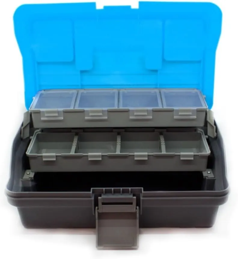 Fishing gear storage Ku Fishing Lure Tool Box Portable Folding Multi-functional Fishing Tool Box Lure Multi-layer Fishing Box Fishing tool storage(B(32CM*20CM*15CM))