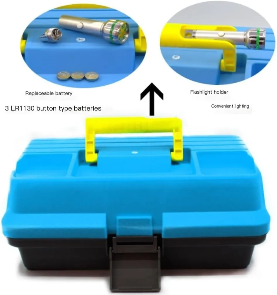 Fishing gear storage Ku Fishing Lure Tool Box Portable Folding Multi-functional Fishing Tool Box Lure Multi-layer Fishing Box Fishing tool storage(B(32CM*20CM*15CM))