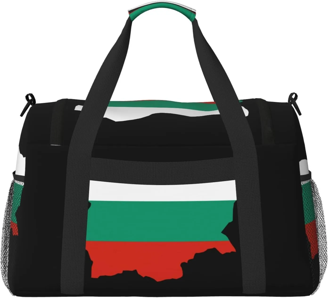Flag Map Of Bulgaria Travel Duffel Bag Large Foldable Waterproof Overnight Bag For Beach Swim Bags Pool Sports Gym