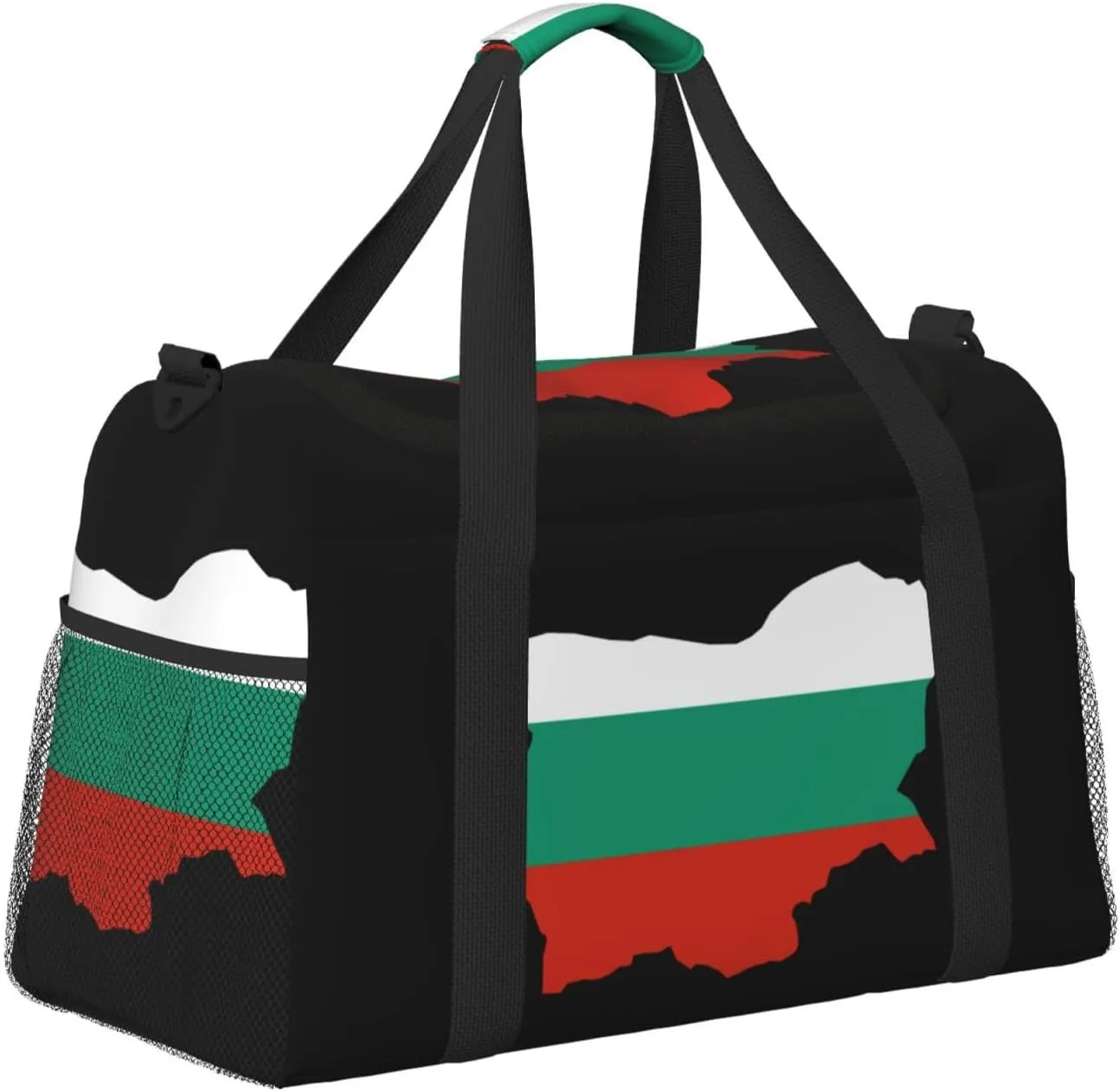 Flag Map Of Bulgaria Travel Duffel Bag Large Foldable Waterproof Overnight Bag For Beach Swim Bags Pool Sports Gym