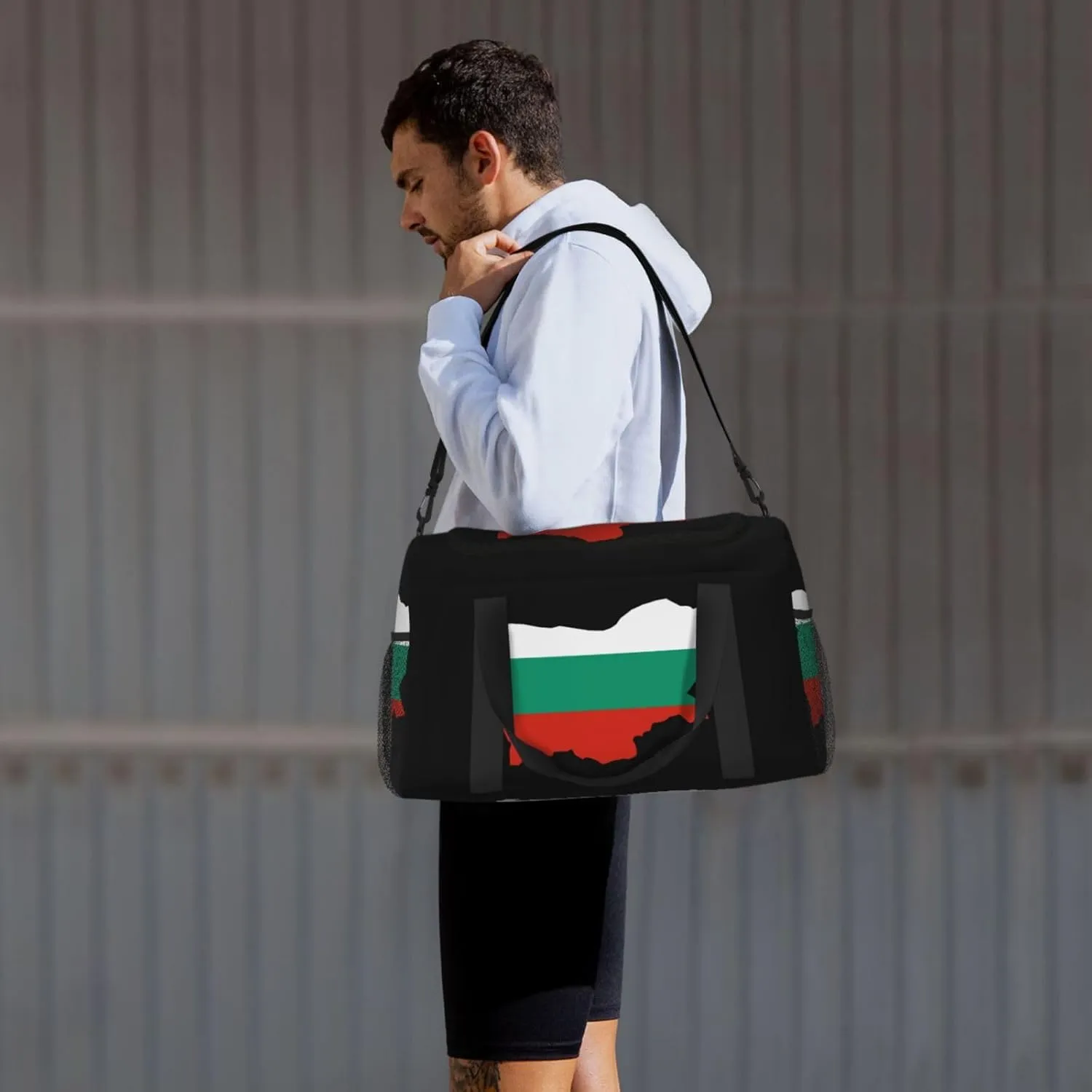 Flag Map Of Bulgaria Travel Duffel Bag Large Foldable Waterproof Overnight Bag For Beach Swim Bags Pool Sports Gym