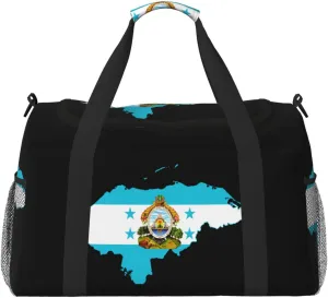 Flag Map Of Honduras Travel Duffel Bag Large Foldable Waterproof Overnight Bag For Beach Swim Bags Pool Sports Gym