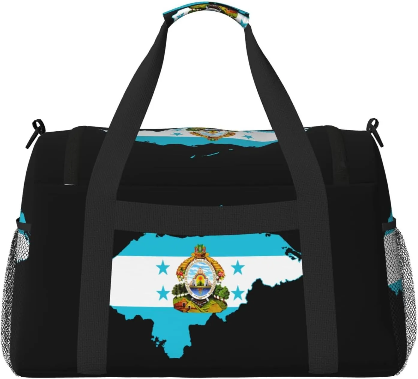 Flag Map Of Honduras Travel Duffel Bag Large Foldable Waterproof Overnight Bag For Beach Swim Bags Pool Sports Gym